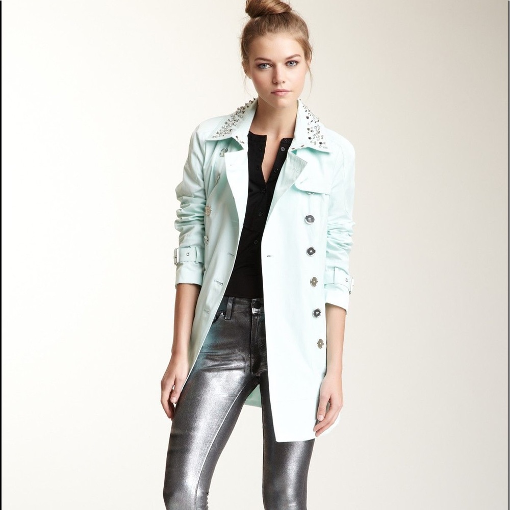 Sam Edelman Lorissa Mint Trench Stud/Jewel Collar